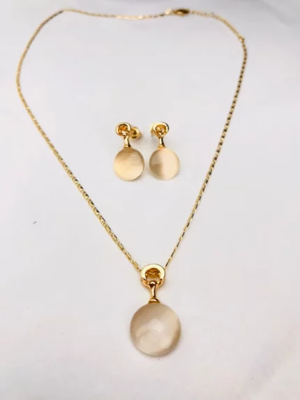 Conjunto colar de pedra + brinco