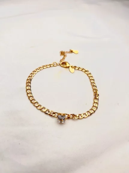 Pulseira de corrente com pedra