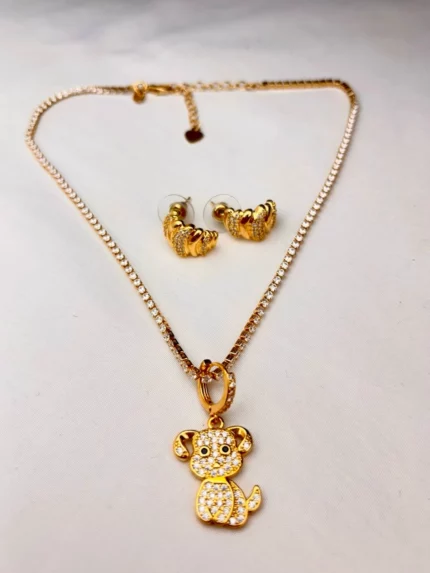 Conjunto colar de cachorro + brinco